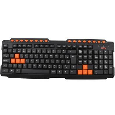 teclado gamer action tc200 preto/laranja usb 485400 oex