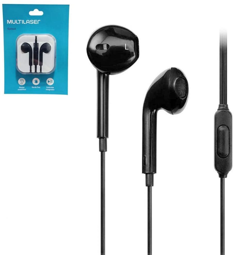 fone de ouvido earbud preto ph354 multilaser