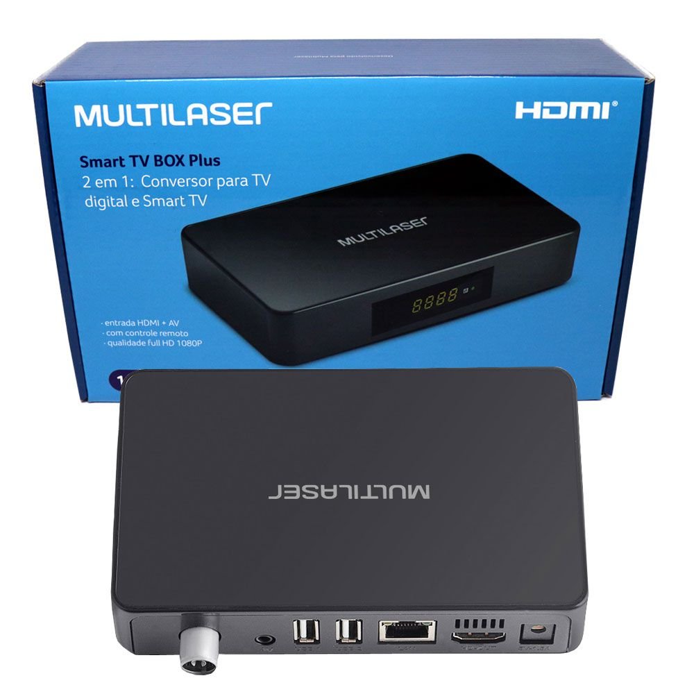 smart tv box plus c/conversor p/tv digital hdmi-av full hd