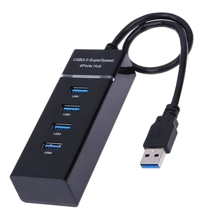 hub usb 4 portas  3.0 preto empire