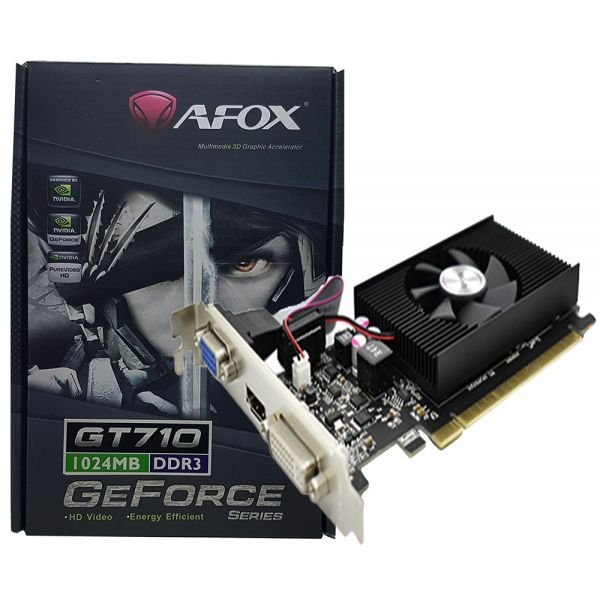 placa de video pci-e nvidea gt 710 1gb ddr3 64b af710-1024d3l5-v3 afox