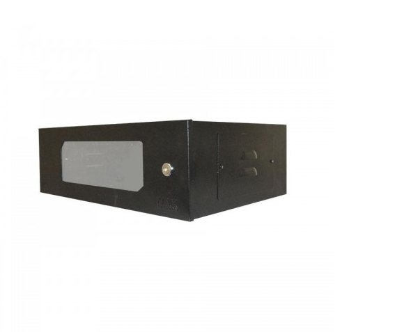 Mini Rack 3U x 350mm Economic Porta c/ Visor AcrÃ­lico preto