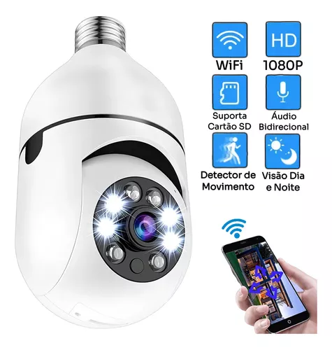 CÃ¢mera Ip LÃ¢mpada Wifi Full Hd VisÃ£o Noturna Yoosee Bivolt Cor Bran
