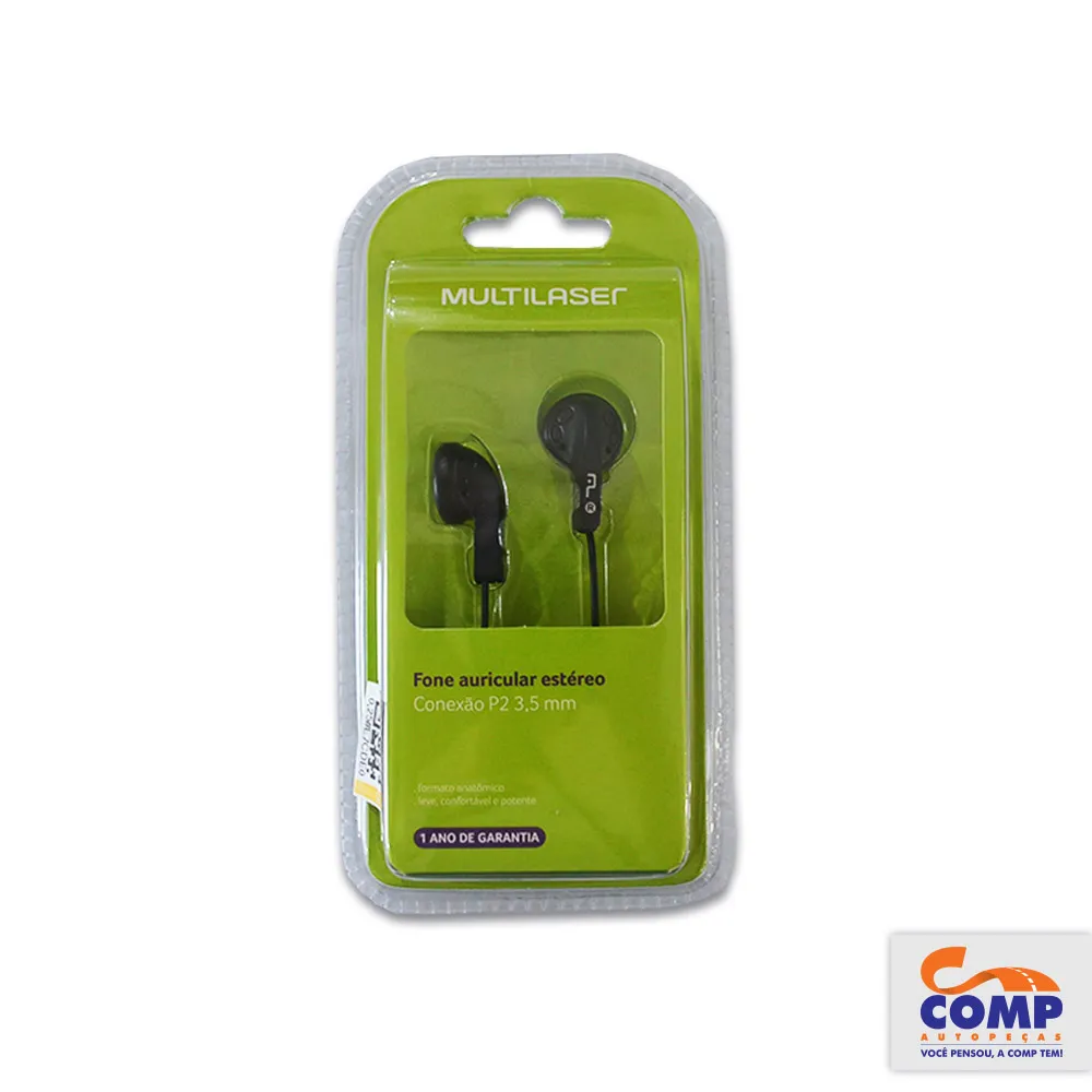 FONE DE OUVIDO AURICULAR SPORT PHONE PRETO PH016 MULTILASER