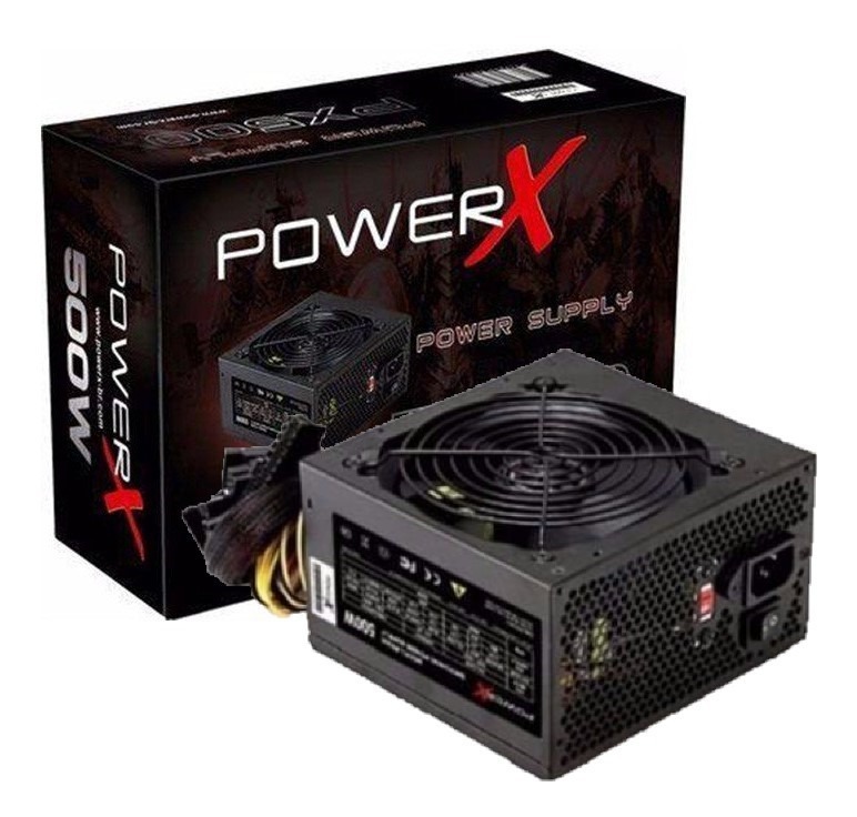 fonte alim atx 500w reais sata px500 box power