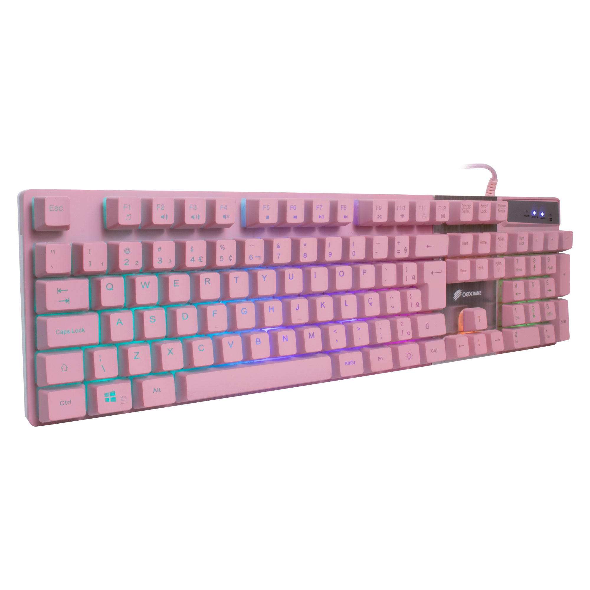 teclado gamer prismatic  tc205 rosa oex